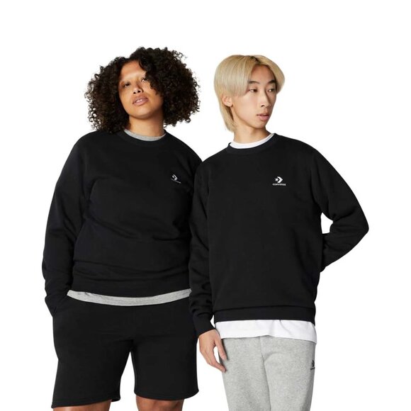 Converse - Unisex Embroidered Star Chevron Crew Sweatshirt BLACK MENS XL NEW - Picture 3 of 7